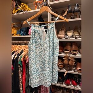 Fifteen Twenty Aqua and White Blouse